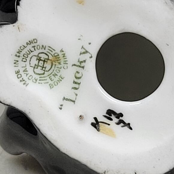 Royal Doulton Lucky Cat Miniature 2.5" Black Bone China Anthropomorphic England - Picture 12 of 16